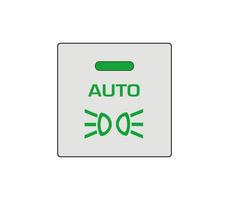 Automobile Automatic daytime running lights fixing button. Car headlight settings. Modern car sketch illustration. Editable line icon. vector