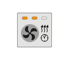 Automobile air conditioning time fixing button. Car ventilation settings. Modern car sketch dashboard illustration. Editable line icon. vector