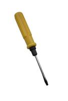 Yellow screwdriver on a white background photo