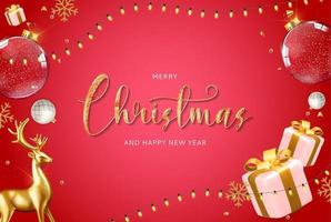 Christmas Holiday Party Background. Happy New Year and Merry Christmas Poster Template. Vector Illustration