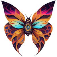 Butterfly hand drawn Stylish decorative design elements tribal for tattoo or prints posters wall art vinyl decals, Vector