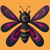 llustration vector of colorful bee, wasp, hornet isolated good for logo, icon, mascot, print or customize your design