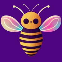 vector de ilustración de abeja linda colorida, aislado bueno para logotipo, icono, mascota, imprimir o personalizar su diseño