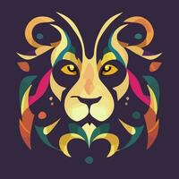 vector de ilustración de león colorido bueno para logotipo, icono, mascota, imprimir o personalizar su diseño