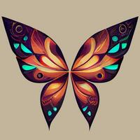 mariposa dibujada a mano elegantes elementos de diseño decorativo tribales para tatuajes o impresiones carteles arte de la pared calcomanías de vinilo, vector