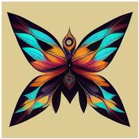 vector de ilustración de mariposa colorida aislada buena para logotipo, icono, mascota, imprimir o personalizar su diseño