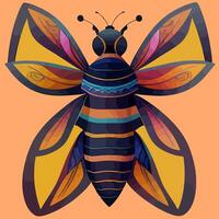 vector de ilustración de abeja colorida, avispa, avispón aislado bueno para logotipo, icono, mascota, imprimir o personalizar su diseño