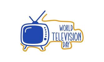 Vintage television cartoon illustration. World television day illustration vector
