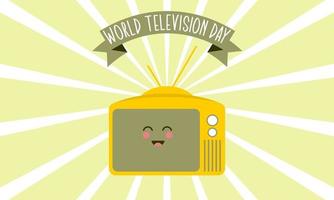 Vintage television cartoon illustration. World television day illustration vector