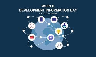 día mundial de la información sobre el desarrollo. ilustración de icono de información de tecnología vector