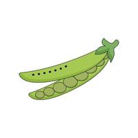 Peas Isolated on white background for menu, banner, poster, label, emblem. Cartoon style vector