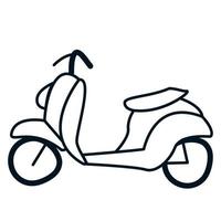 Scooter in doodle style. Vector illustration of hand-drawn