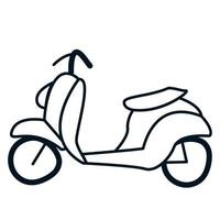 Scooter in doodle style. Vector illustration of hand-drawn