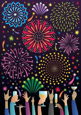 Celebration with Fireworks