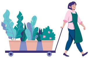 Florist Bringing Flowers vector