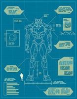 Giant Robot Blueprint vector