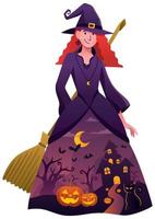 Halloween Witch on White vector