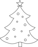 Black decorated Christmas tree. Vector. Vector illustration.