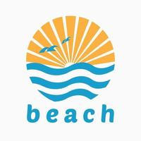 beach summer logo design template. simple style logo vector