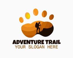 adventure trail logo design template. trail and explorer illustration vector