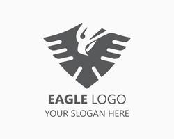 shield eagle logo design template. black and white simple design. eagle illustration vector