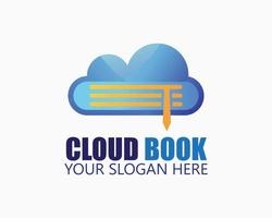 cloud book logo design template. modern style logo. book and cloud illustration vector