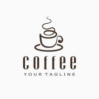 plantilla de diseño de logotipo de cafetería. eco, bio, logotipo de concepto natural, vector de ilustración de café