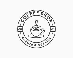 coffee shop logo design template. eco, bio, natural concept logo, coffee illustration vector