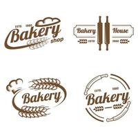 collection bakery logo design template vector. vintage style logo vector