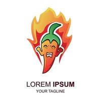 chilli and fire logo vector. chilli and fire illustration vector