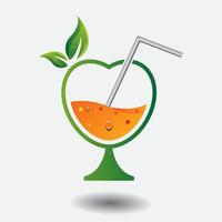 plantilla de diseño de logotipo de jugo de naranja. logotipo de frutas. vector de ilustración de naranja y fruta