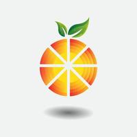 plantilla de diseño de logotipo de jugo de naranja. logotipo de frutas. vector de ilustración de naranja y fruta