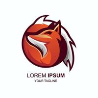 Printfox mascot logo design vector. fox illustration vector