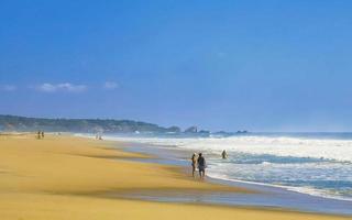 Puerto Escondido Oaxaca Mexico 2022 Extremely huge big surfer waves at beach Puerto Escondido Mexico. photo