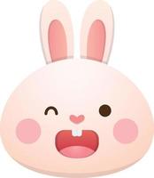 White rabbit character or mascot avatar, cute and playful expression, easter bunny, vector cartoon style