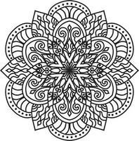 Mandala pattern art background Black and White vector