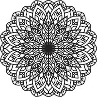 Mandala pattern art background Black and White vector