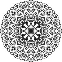 Mandala pattern art background Black and White vector