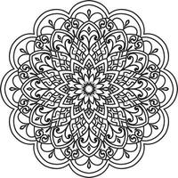 Mandala pattern art background Black and White vector