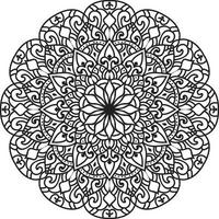 Mandala pattern art background Black and White vector