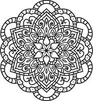 Mandala pattern art background Black and White vector