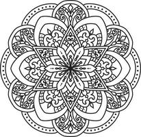 Mandala pattern art background Black and White vector