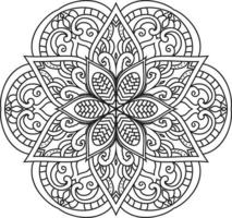 Mandala pattern art background Black and White vector