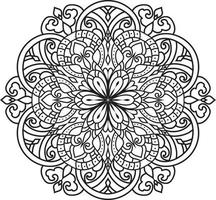 Mandala pattern art background Black and White vector