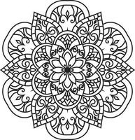 Mandala pattern art background Black and White vector