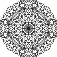 Mandala pattern art background Black and White vector