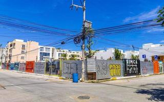 Playa del Carmen Quintana Roo Mexico 2022 Typical street road and cityscape of Playa del Carmen Mexico. photo