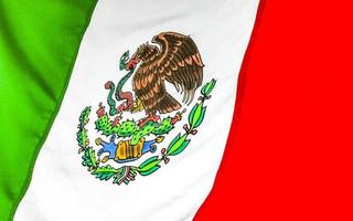 Mexican green white red flag in Zicatela Puerto Escondido Mexico. photo