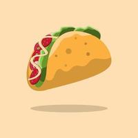 fast food tacos from mexico with vegetables, meat and delicious bread vector