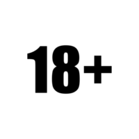 signe du symbole d'icône pour adultes seulement pour dix-huit plus 18 plus et vingt et un plus 21 ans et plus sur cadre blanc. formatpng png